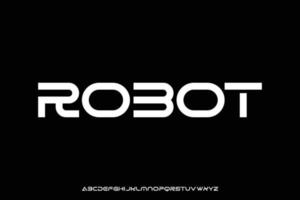 Modern technology display font vector