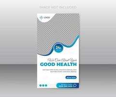 Medical healthcare social media story web banner design template vector