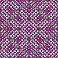 BLACK SEAMLESS VECTOR BACKGROUND WITH GEOMETRIC CROSS STITCH PATTERN IN PINK SHADES
