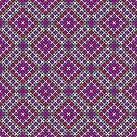 BLACK SEAMLESS VECTOR BACKGROUND WITH GEOMETRIC CROSS STITCH PATTERN IN PINK SHADES