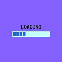 Cartoon Color Pixel Progress Loading Bar Sign UI Button. Vector