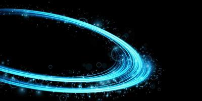 Abstract light lines of movement and speed with blue color sparkles. Light everyday glowing effect. semicircular wave, light trail curve swirl, car headlights, incandescent optical fiber png. vector