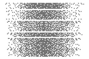 Dissolved filled square dotted vector icon with disintegration effect. Vector rectangle elements are grouped. Isolated on white background.