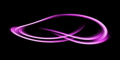 Abstract light lines of movement and speed with purple color sparkles. Light everyday glowing effect. semicircular wave, light trail curve swirl vector