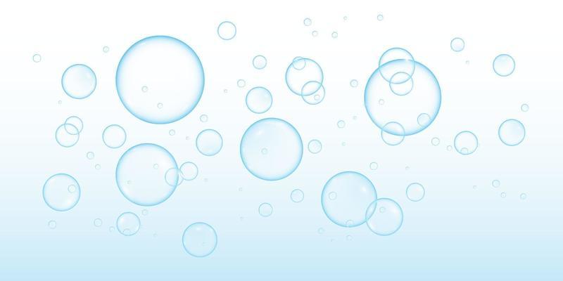 Colorful soap bubbles to create a design. Realistic soap bubbles.