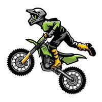 motorcross rider doing stunt vector