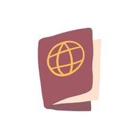 Cartoon Color Passport Cover with Globe. Vector