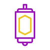 lantern icon duocolor purple yellow style ramadan illustration vector element and symbol perfect.