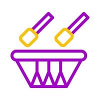Bedug icono duocolor púrpura amarillo estilo Ramadán ilustración vector elemento y símbolo Perfecto.