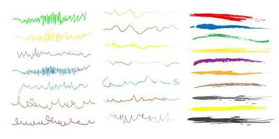 Set of Chaotic continuous lines. vector