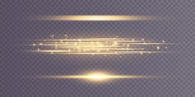 Abstract high-speed lines of movement, Golden color and fine scattering of dust. vector