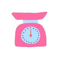 Cartoon Color Cute Scales Kitchen Icon. Vector