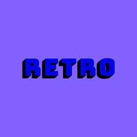 Cartoon Blue Retro Sign UI Element. Vector