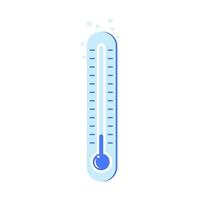 Cartoon Color Thermometer Cold Temperature Sign. Vector