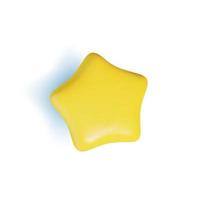 3d Little Yellow Star Plasticine Cartoon Style. Vector