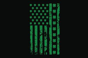 St Patrick's Day US Flag T-Shirt Design vector