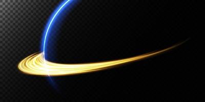 The edge of a golden solar eclipse on a black background. Golden eclipse for product advertising, natural phenomena, horror concept and others. vector