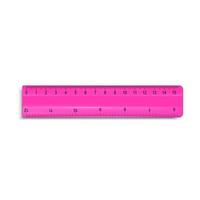 Realistic Detailed 3d Pink Ruler. Vector