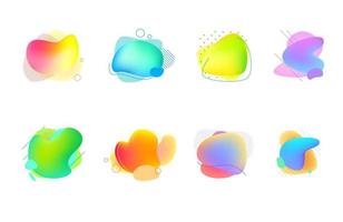 Abstract Colorful Shapes Blob Bombs Set. Vector