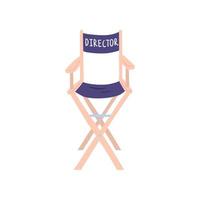 Cartoon Color Director Folding Chair. Vector