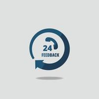 24 hours feedback sign design vector illustrator