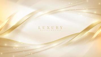 Abstract luxury cream background with gold light effects. vector