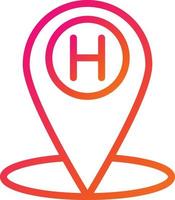 ilustración de diseño de icono de vector de ubicación de hospital