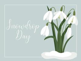 Snowdrop day banner vector