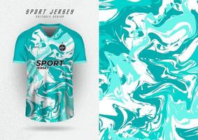 Background for sports jersey, soccer jersey, running jersey, racing jersey, blue-green water wave pattern. vector