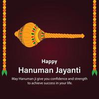 Happy Hanuman Jayanti Indian Hindu Festival Celebration Vector Design