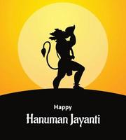 Happy Hanuman Jayanti Indian Hindu Festival Celebration Vector Design