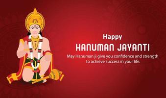 Happy Hanuman Jayanti Indian Hindu Festival Celebration Vector Design