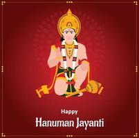 Happy Hanuman Jayanti Indian Hindu Festival Celebration Vector Design