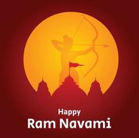 Shree Ram Navami Indian Hindu Festival Celebration Vector Design