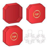 Box packaging die cut template design. 3d mock-up vector