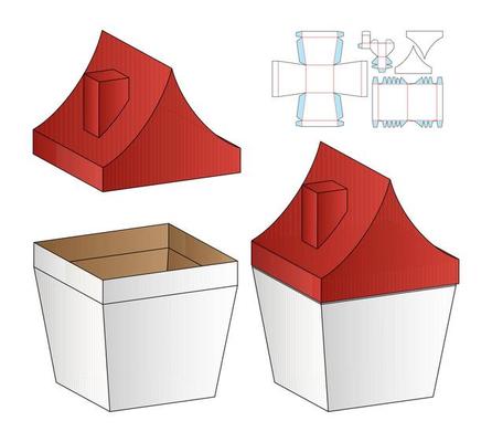Box packaging die cut template design. 3d mock-up