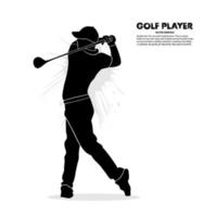 Male golf player. Abstract isolated vector silhouette