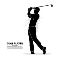 Vector silhouette of a male golf player. Vector illustration