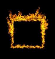 Square. flame heat black background photo