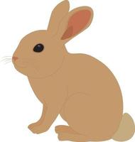 Small cute brown rabbit vector illustration