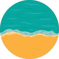 Sunny day sea beach circle background vector illustration