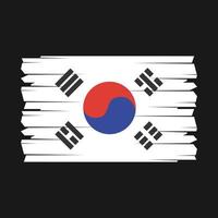 vector de pincel de bandera de corea del sur