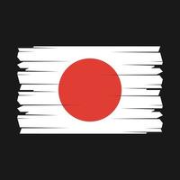 vector de pincel de bandera de japón