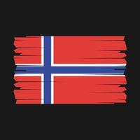 vector de pincel de bandera de noruega