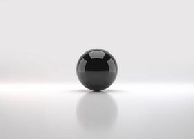 Black sphere with shadow. Ball. 3D render photo