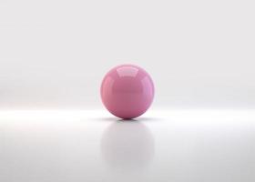 Pink sphere with shadow. Ball. 3D render photo