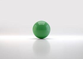 Green sphere with shadow. Ball. 3D render photo