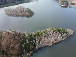 Aerial view of dam near the town of Sec, Czech Republic. photo