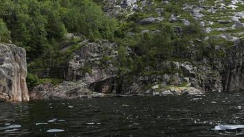 Mountainous landscape and fjord, Norway photo