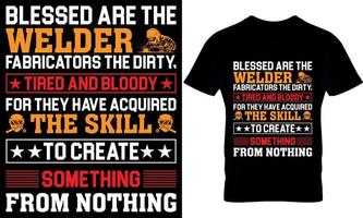 blessed are the welder fabricators. welder t-shirt design template. vector